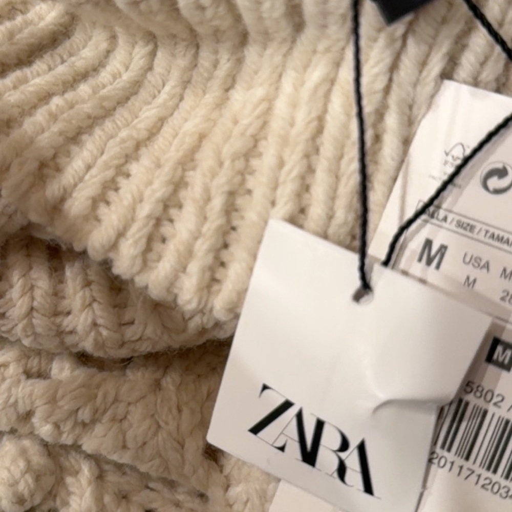Zara NWT Cozy White Turtleneck Sweater with Side and Arm Buttons - Picture 16 of 16